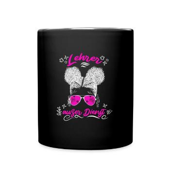 Teacher off duty Lehrerin Schule Ferien Lehrer - Tasse einfarbig - Schwarz - Vorne