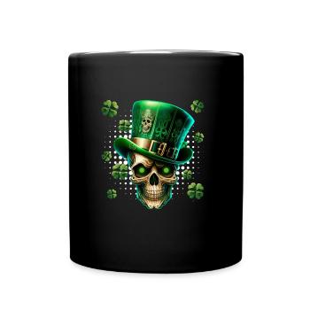 Fête de la Saint-Patrick Squelette irlandais leprechaun - Mug uni - noir - Devant