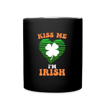 Embrasse-moi, Je suis Irlandais, Irlandais, Saint-Patrick - Mug uni - noir - Devant