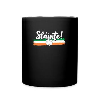 Sláinte Toast Ireland St. Patrick's Day - Full Colour Mug - black - Front