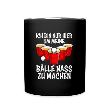 Beer Pong Bälle nass machen Bierpong Bier Pong - Tasse einfarbig - Schwarz - Vorne