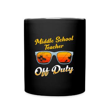 Mittelstufe Klassenlehrer off duty Ferien Lehrer - Tasse einfarbig - Schwarz - Vorne