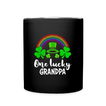 One Lucky Grandpa St Patrick’s Day Opa - Tasse einfarbig - Schwarz - Vorne