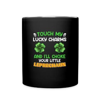 Lustiger St. Patrick’s Day Spruch Lucky Charms - Tasse einfarbig - Schwarz - Vorne