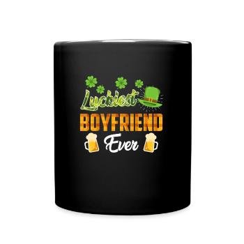Le petit ami le plus chanceux de tous les temps La Saint-Patrick - Mug uni - noir - Devant