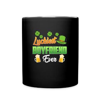 Le petit ami le plus chanceux de tous les temps La Saint-Patrick - Mug uni - noir - Devant