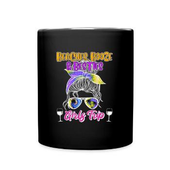 Beaches Booze Besties Girls Trip Spring Break - Tasse einfarbig - Schwarz - Vorne