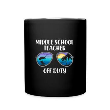 Mittelstufe Klassenlehrer off duty Ferien Lehrer - Tasse einfarbig - Schwarz - Vorne