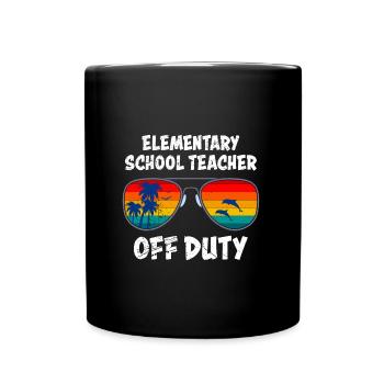 Classe d’école primaire de vacances Enseignant en congé Enseignant - Mug uni - noir - Devant