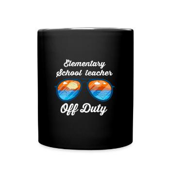 Classe d’école primaire de vacances Enseignant en congé Enseignant - Mug uni - noir - Devant