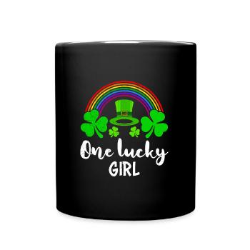 One Lucky Girl St Patrick’s Day Damen - Tasse einfarbig - Schwarz - Vorne