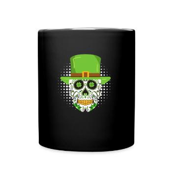Fête de la Saint-Patrick Squelette irlandais leprechaun - Mug uni - noir - Devant