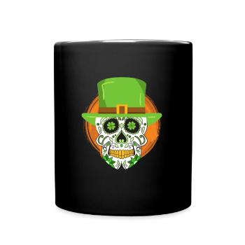 Fête de la Saint-Patrick Squelette irlandais leprechaun - Mug uni - noir - Devant