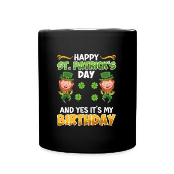 Anniversaire le jour de la Saint-Patrick Anniversaire - Mug uni - noir - Devant