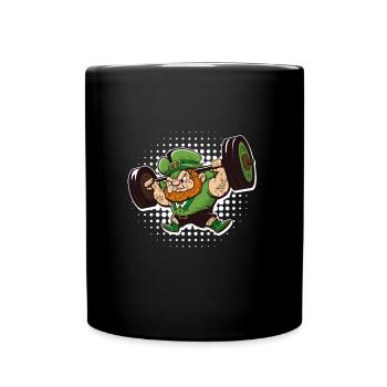 Leprechaun Bodybuilder Sport St. Patrick's Day - Full Colour Mug - black - Front