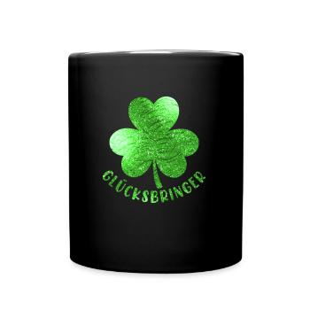 Lucky charm cloverleaf - Full Colour Mug - black - Front