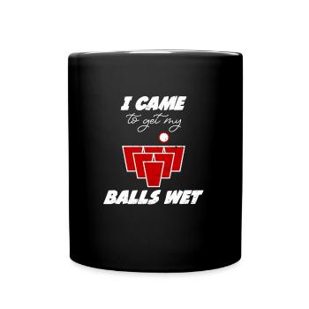 Beer Pong Bälle est venu me mouiller les couilles Bier Pong - Mug uni - noir - Devant