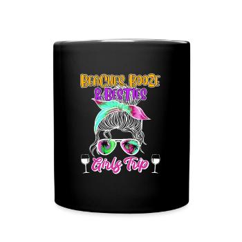 Beaches Booze Besties Girls Trip Spring Break - Tasse einfarbig - Schwarz - Vorne
