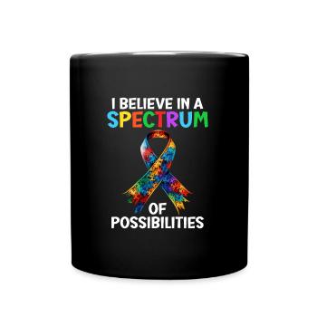 Autism I believe in a spectrum of - Full Colour Mug - black - Front