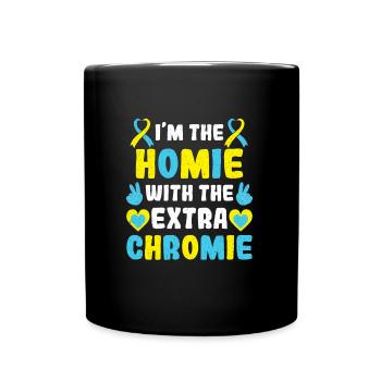 Down Syndrom extra Chromosom Trisomie 21 - Tasse einfarbig - Schwarz - Vorne
