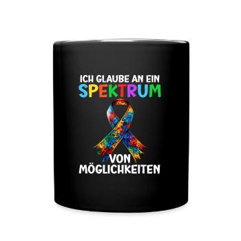 Autism I believe in a spectrum of - Full Colour Mug - black - Front