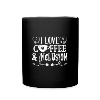 J’aime le Café et l’inclusion handicap Solidarité - Mug uni - noir - Devant