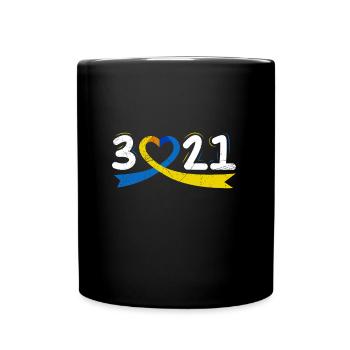 Boucle de sensibilisation à l’étiquette du syndrome de Down mondial pour - Mug uni - noir - Devant