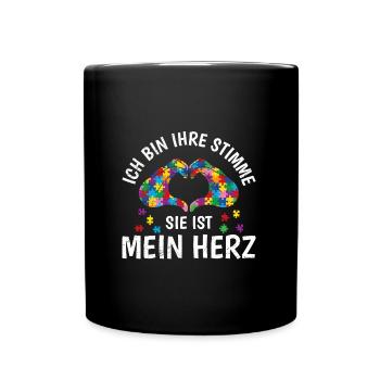 Autismus Menschen mit autistischem Kind - Tasse einfarbig - Schwarz - Vorne
