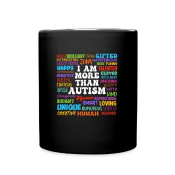 Autism Awareness Solidarity and Awareness - Full Colour Mug - black - Front