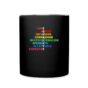 Inclusion Acceptation handicap Solidarité - Mug uni - noir - Devant