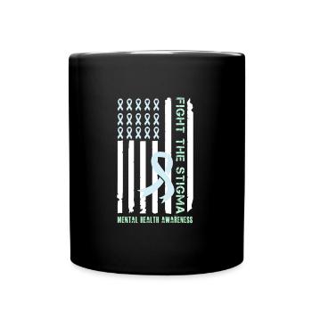 Mental Health Fight the Stigma Mental - Full Colour Mug - black - Front