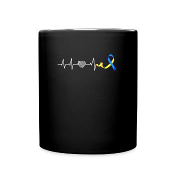 Boucle de sensibilisation au syndrome de Down extra - Mug uni - noir - Devant