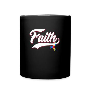 Autism Faith Consciousness Autistic - Full Colour Mug - black - Front