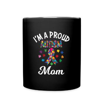 Fière maman de la conscience de l’enfant autiste - Mug uni - noir - Devant