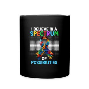 Autism I believe in a spectrum of - Full Colour Mug - black - Front