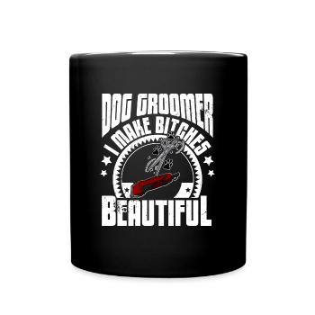 Grooming Hunde Hundepflege Friseur Schere Spruch - Tasse einfarbig - Schwarz - Vorne