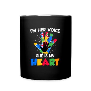 Autistic solidarity for autistic children - Full Colour Mug - black - Front