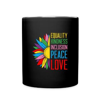 Inclusion Equality Kindness Acceptance - Full Colour Mug - black - Front