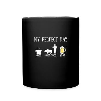 My perfect day hunting man humor hunter gift - Full Colour Mug - black - Front