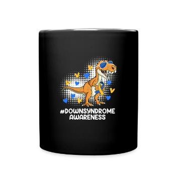 Down Syndrom Vater und Mutter mit Kind - Tasse einfarbig - Schwarz - Vorne