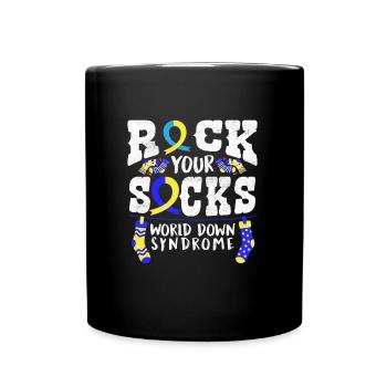 Down Syndrome Rock your Socks Awareness - Mug uni - noir - Devant