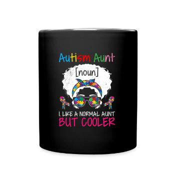 Autismus Bewusstsein Tante eines autistischen - Tasse einfarbig - Schwarz - Vorne