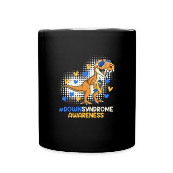 Down Syndrom Vater und Mutter mit Kind - Tasse einfarbig - Schwarz - Vorne