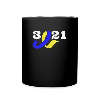 Boucle de sensibilisation au syndrome de Down extra - Mug uni - noir - Devant