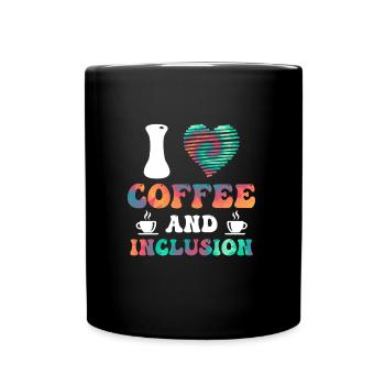 J’adore le café et le handicap Inklusion - Mug uni - noir - Devant
