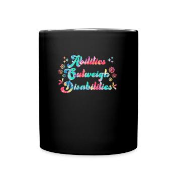Solidarité handicap Compassion et acceptation - Mug uni - noir - Devant