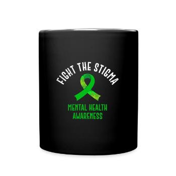 Promoting Mental Health Fight the Stigma - Full Colour Mug - black - Front