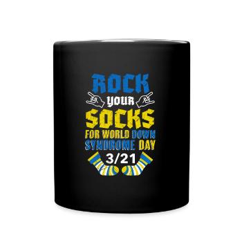 Rock your Socks Down Syndrome Awareness - Mug uni - noir - Devant