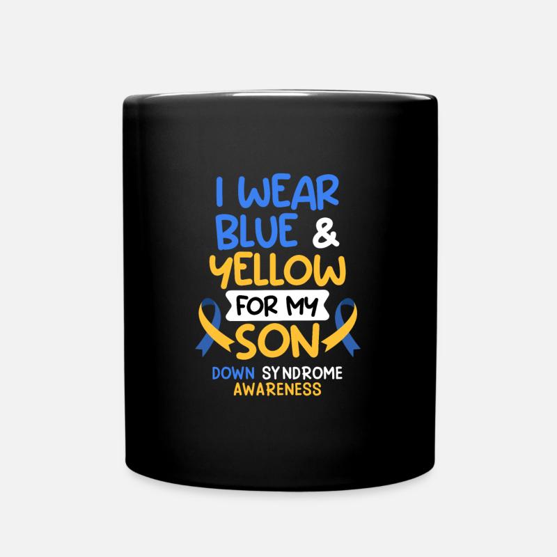 Down Syndrom Vater und Mutter mit Kind - Tasse einfarbig - Schwarz