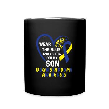 Down Syndrom Mom and Dad autistisches Kind - Tasse einfarbig - Schwarz - Vorne